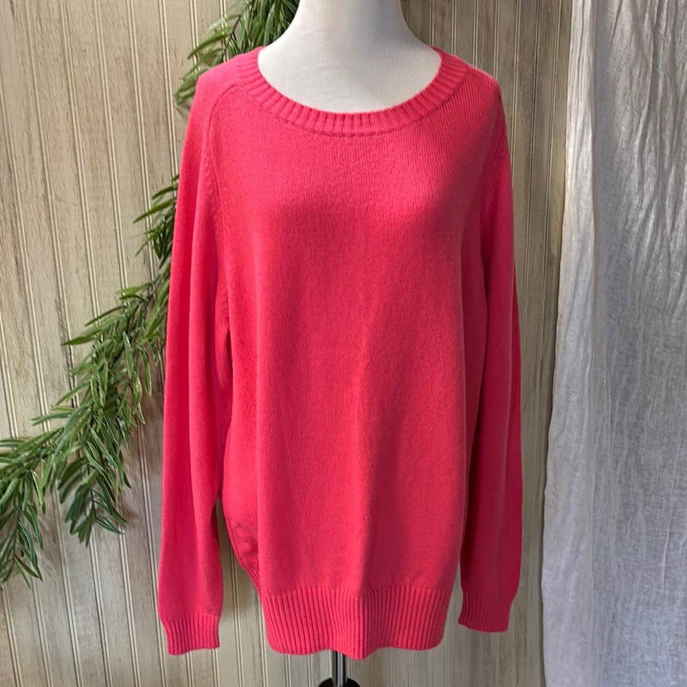 Boden Wool blend Pullover Sweater, watermelon pink, US 16, NWOT, Crew Collar